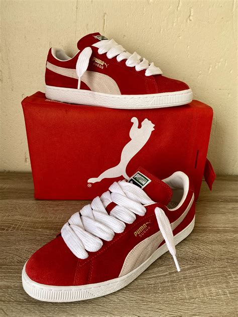 puma sneakers with thick laces.